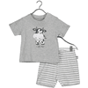 BLUE SEVEN Baby 2-delt sæt Mælke-shirt + medium shorts grå
