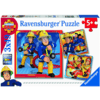 Ravensburger  Puzzle 3 x 49 Teile Feuerwehrmann Sam: Unser Held Sam
