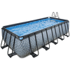 EXIT Stone Pool 540x250x122cm med Sand filterpumpe, grå