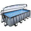 EXIT Stone Bazén 540x250x122cm s krytem a filtračním čerpadlem Sand , šedý
