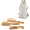 miniland Kit peigne et brosse enfant Chip, brosse de massage bois