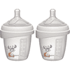 nip First Moments flaske med bred hals PP 150 ml inkl. patte med bred hals rundt med antikolikventil, silikone, sugehul S (langsom drikkevand) Kræft i dobbelt pakke
