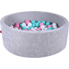 knorr® toys Piscine à balles enfant Grey 300 balles rose crème light blue