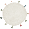 Alfombra infantil LIVONE FRINGES naturaleza/múltiples 133 cm redondos