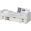 TiCAA Pojedyncze łóżko Leni 100 x 200 cm sosnowy biały z 4 funkcjonalnymi szufladami aden 