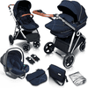 babyGO Passeggino Halime 3 in 1 Blu Silver 