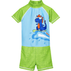 Playshoes  UV-beschermend eendelig pak Dino blauw-groen