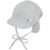 Sterntaler Organiczna czapka z daszkiem i ochroną szyi jasnoniebieska