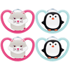 NUK Schnuller Space Gr. 2, 6 - 18 Monate Silikon Katze/Pinguin, 4 Stück 


