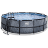 EXIT Frame Pool ø488x122cm (12v Sandfilter) – Grau