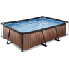 EXIT Marco de piscina 220x150x60cm bomba cartucho 12v aspecto madera