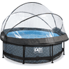 EXIT Piscina Frame Pool ø244x76cm (pompa con filtro a cartuccia 12v) - grigio + copertura