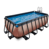 EXIT Frame Pool 4x2x1,22m (12v filterpumpe) - træoptik