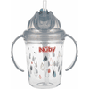 Vaso con pajita Nûby 360° Tritan 240 ml en gris