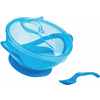 Bol à bouillie Nûby avec socle à ventouse et cuillère en bleu