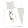 HERDING Sängkläder vit häst 135 x 200 cm