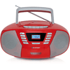 BLAUPUNKT Boombox CD + kasetti + USB + Bluetooth 4.2, punainen
