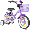 PROMETHEUS BICYCLES® Lasten pyörä 12", violetti & valkoinen, alk. 3-vuotiaille, apurattailla