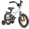 "PROMETHEUS BICYCLES ® Barncykel 14 ""i vitt & svart från 3 år med träningshjul"