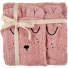 Alvi ® Terry set badhanddoek met capuchon en washandje roze