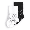 KipKep Stay-On Socks 2-Pack Black -n- White Dotted