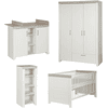 roba Chambre bébé trio lit commode armoire 3 portes Felix bibliothèque bois 70x140 cm