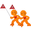 BEACHTREKKER Street buddy Waarschuwingsfiguur voor meer veiligheid voor kinderen - orange Set van 