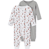 name it Combinaison pyjama enfant Grey Melange lot de 2