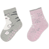 Sterntaler ABS sokker double pack katt lys grå