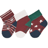 Sterntaler Baby Socks 3-Pack Christmas Dark Red