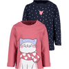 BLUE SEVEN  Pitkähihainen paita 2-pack mauve+yönsininen