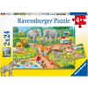 Ravensburger Puzzle 2x24 - En dag i zoologisk have