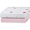 urra Jersey Spannbettlaken 2er-Pack 70 x 140 cm rosa/Herzen rosa

