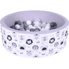 knorr® speelgoed ballenbak zacht - "Cute Animals " - 150 ballen grijs/wit/transparant