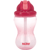 Vaso con pajita impermeable Nûby Soft Flip-It 355 ml en rosa