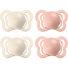 BIBS Soother Couture Ivory / Blush Silicone 6-36 mesi, 4 pezzi.