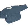 Bavaglino con manica in mussola della collezione Be Be con velcro blu scuro