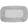 KINDSGUT Spannbettlacken aus Musselin, Punkte, hellgrau, 120 x 60 cm