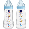 MAM Babyflasche Easy Active™ 330 ml, Weltall blau im Doppelpack 