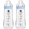 MAM Easy Active™ babyfles maat 2 vanaf 4+M 330 ml, space blauw in een dubbele verpakking 