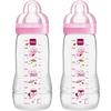 MAM Babyflasche Easy Active™ 330 ml, Weltall rosa im Doppelpack 
