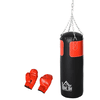 HOMCOM Boxsack mit Boxhandschuhen schwarz, rot