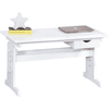 HOMCOM Schreibtisch mit höhenverstellbarer Tischplatte weiß