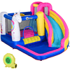 Outsunny Kinderhüpfburg mit Rutsche und Pool bunt