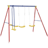 Outsunny Kinderschaukel mit 2 Schaukeln und einer Wippe bunt