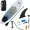 HOMCOM Surfbrett mit Paddel blau, weiß, grau, schwarz