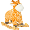 HOMCOM Schaukeltier Spielzeug, Triceratops, Giraffe Gelb