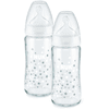 NUK Glasflasche First Choice⁺ ab der Geburt 240 ml, Temperature Control im Doppelpack weiß