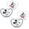 NUK Sutteflaske Space Disney "Mickey" 0-6 måneder, 4 stk. i grå/hvid
