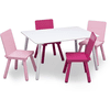 Delta Children Stół i zestaw krzeseł biały/różowy